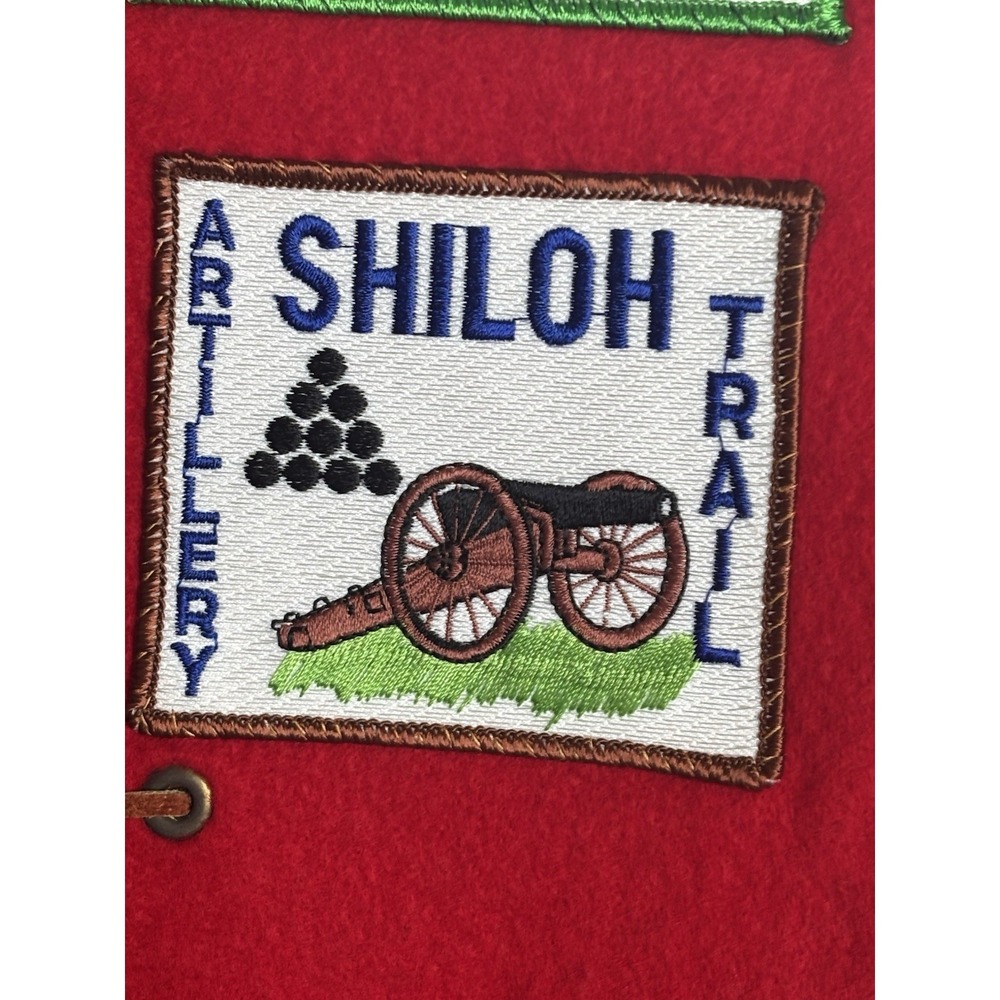 Vintage Boy Scouts Red Wool Patch Vest Brag Vest 1980s Arkansas Shiloh Trail BSA - Picture 2 of 10